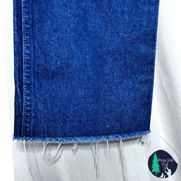Vintage Wrangler Jeans 30x26 Blue Dark Wash Raw Hem High Rise Straight Made USA - Picture 4 of 8